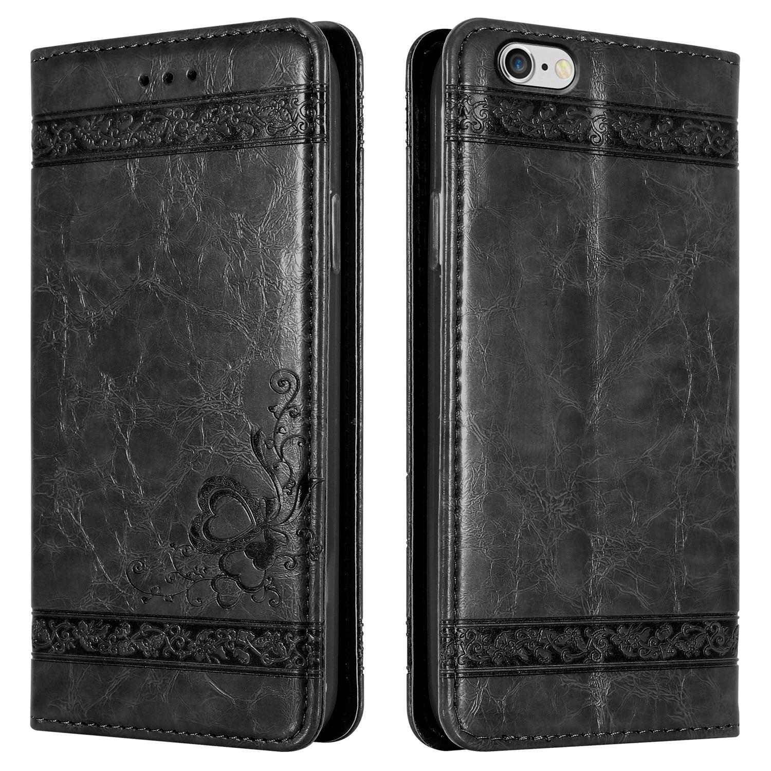 Cadorabo Hülle für Apple iPhone 6 PLUS / 6S PLUS Schutzhülle in Schwarz Handyhülle Etui Cover Case Standfunktion