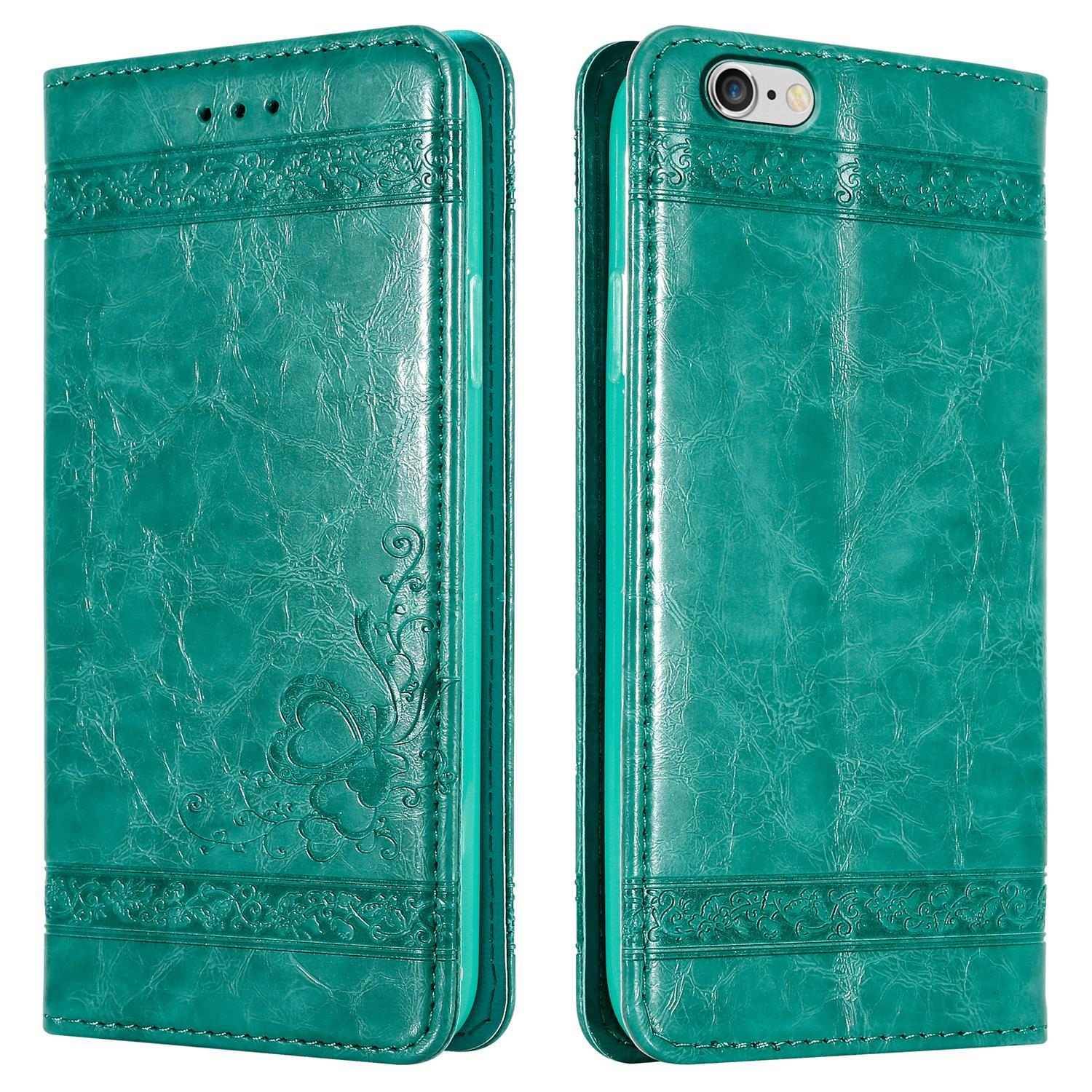 Cadorabo Hülle für Apple iPhone 6 PLUS / 6S PLUS Schutzhülle in Türkis Handyhülle Etui Cover Case Standfunktion