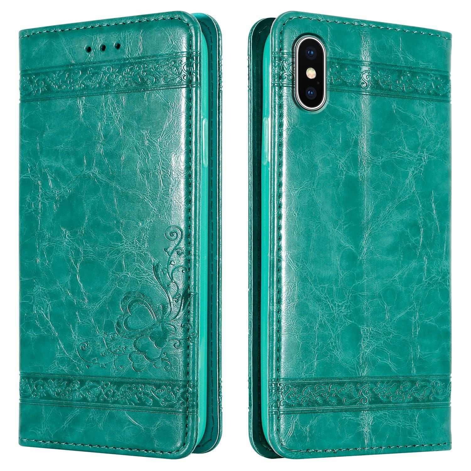 Cadorabo Hülle für Apple iPhone XS MAX Schutzhülle in Türkis Handyhülle Etui Cover Case Standfunktion