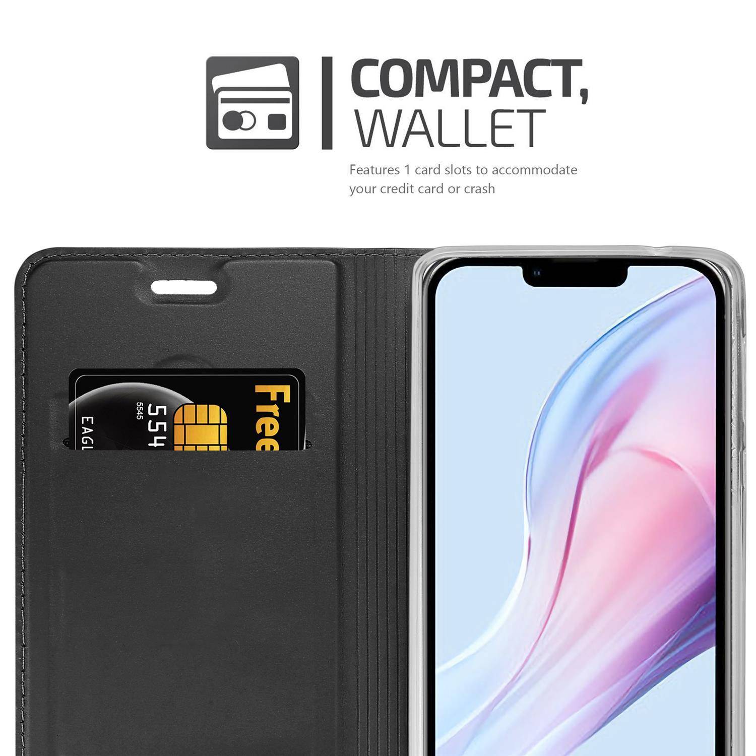 Cadorabo Handyhülle für Apple iPhone 13 Schutz Hülle in Schwarz Cover Etui Book Case Booklet