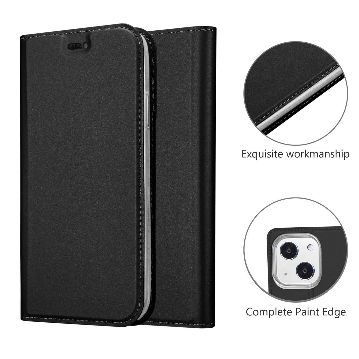 Cadorabo Handyhülle für Apple iPhone 13 Schutz Hülle in Schwarz Cover Etui Book Case Booklet