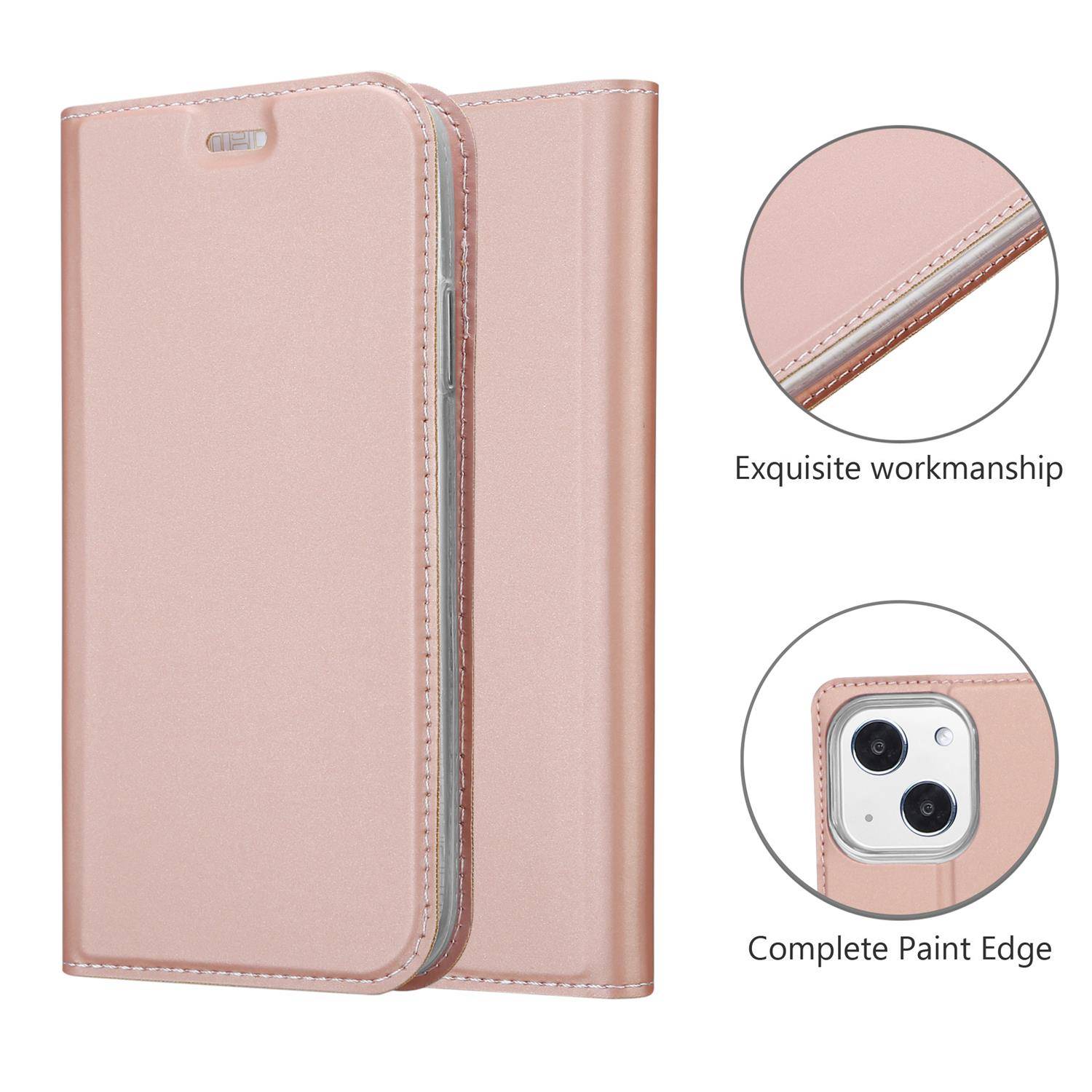 Cadorabo Handyhülle für Apple iPhone 13 Schutz Hülle in Rosa Cover Etui Book Case Booklet