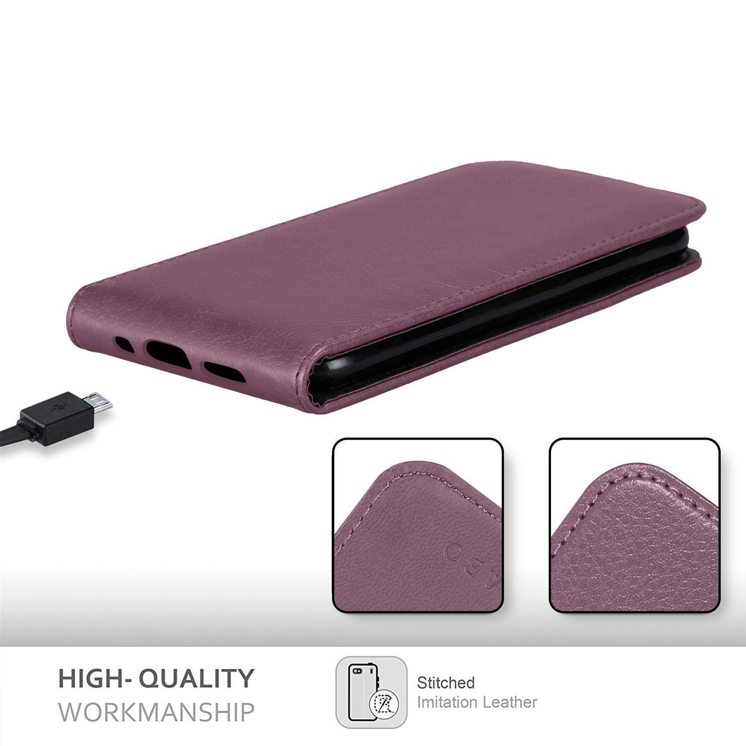 Cadorabo Hülle für Apple iPhone 13 Schutzhülle in Lila Flip Handyhülle Case Cover Etui Kunstleder