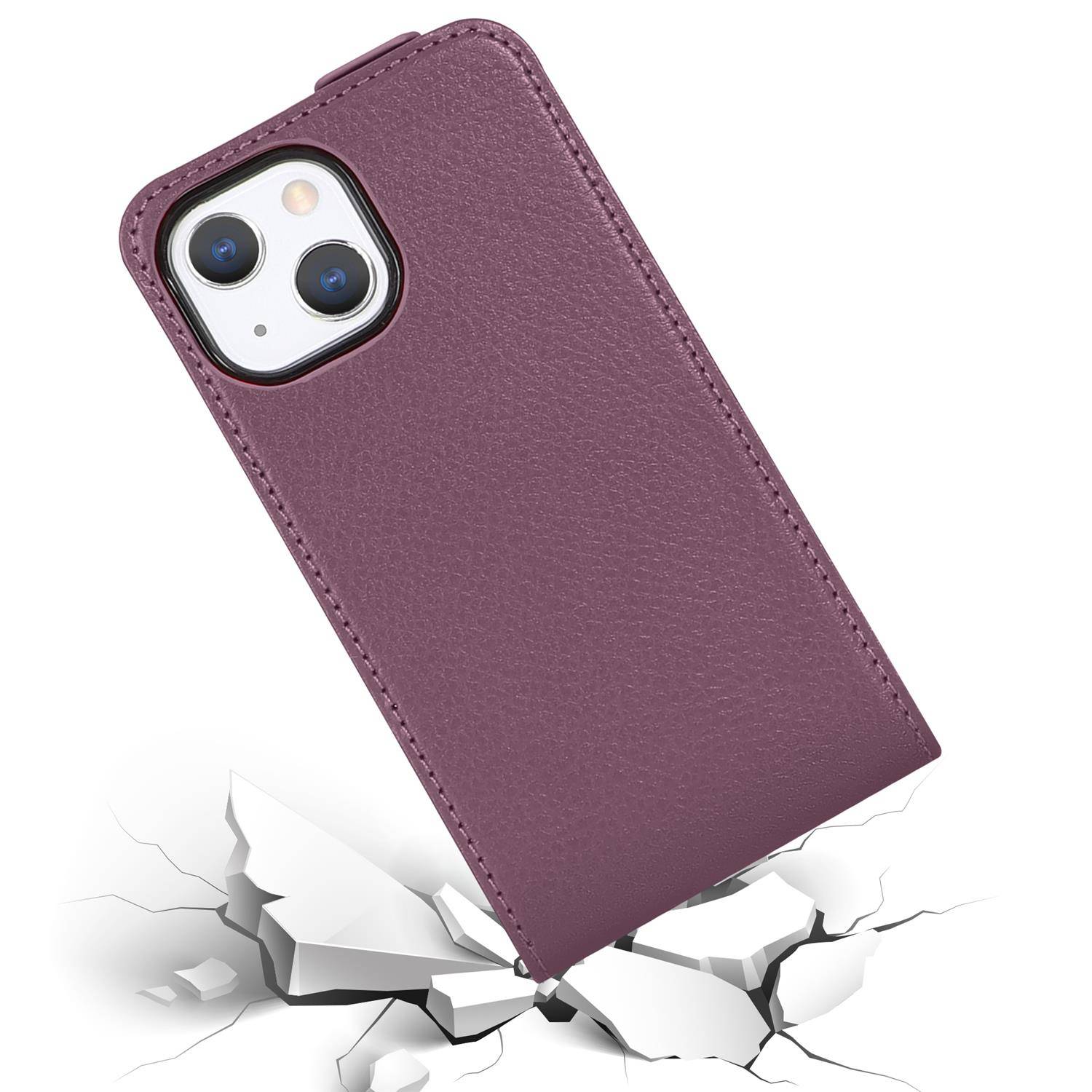 Cadorabo Hülle für Apple iPhone 13 Schutzhülle in Lila Flip Handyhülle Case Cover Etui Kunstleder
