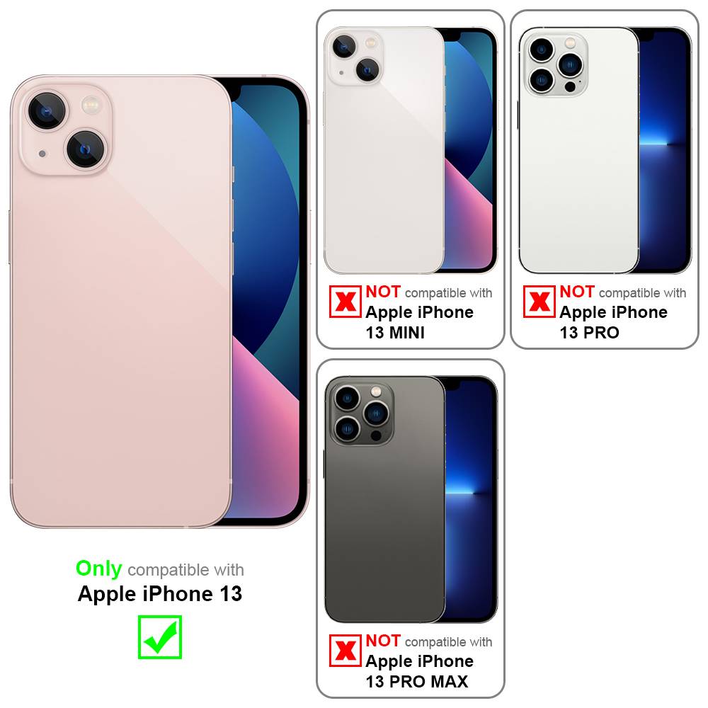 Cadorabo Hülle für Apple iPhone 13 Schutzhülle in Lila Flip Handyhülle Case Cover Etui Kunstleder