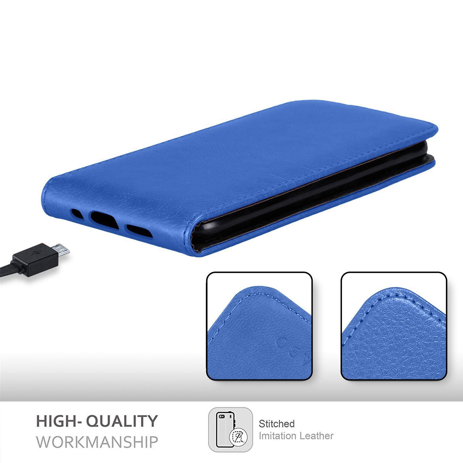 Cadorabo Hülle für Apple iPhone 13 Schutzhülle in Blau Flip Handyhülle Case Cover Etui Kunstleder