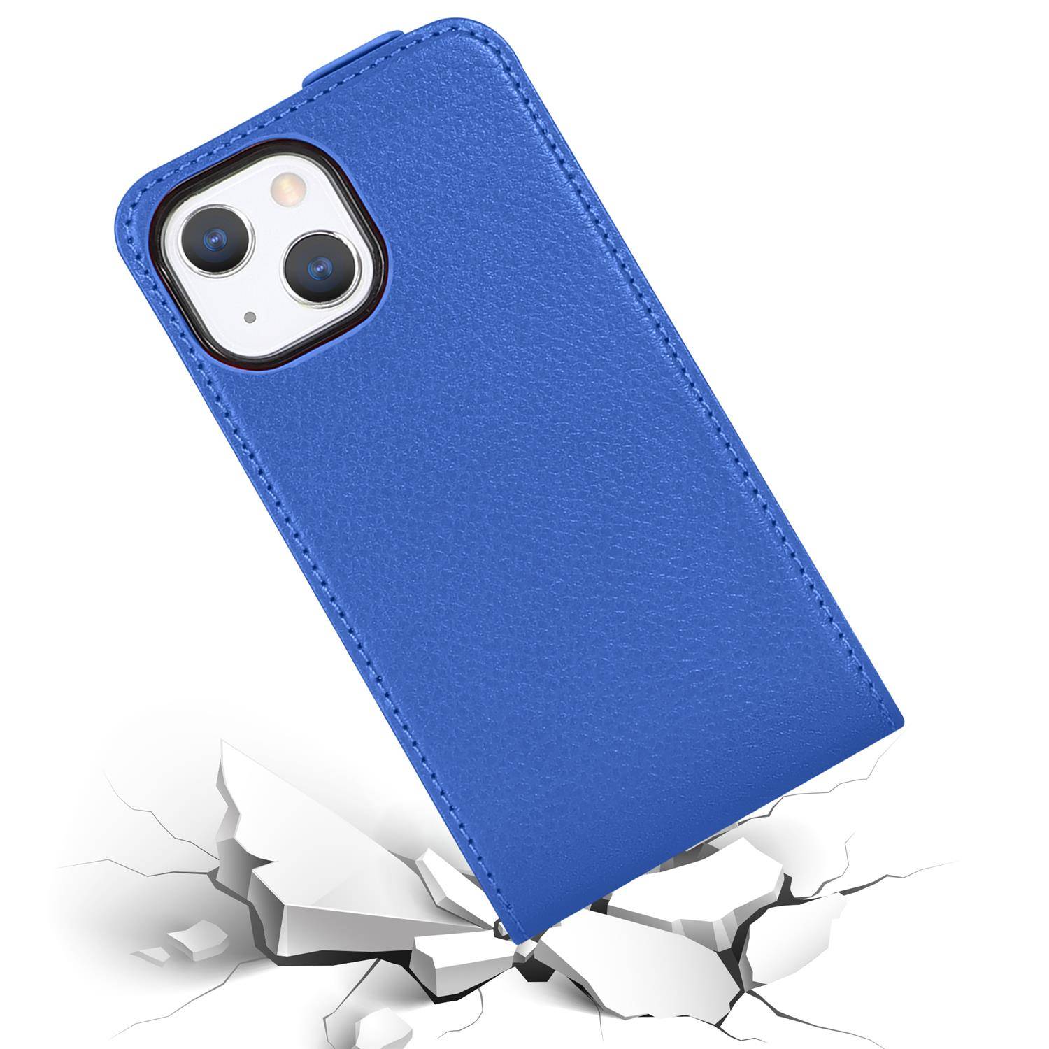 Cadorabo Hülle für Apple iPhone 13 Schutzhülle in Blau Flip Handyhülle Case Cover Etui Kunstleder