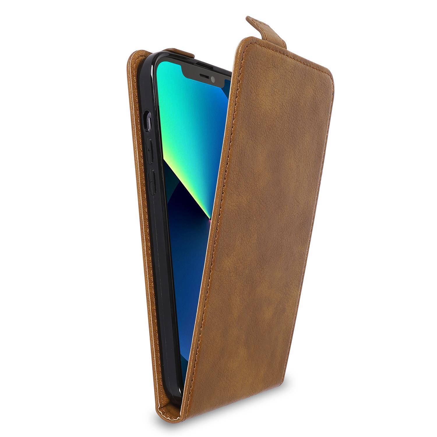 Cadorabo Hülle für Apple iPhone 13 PRO MAX Schutzhülle in Braun Flip Handyhülle Case Cover Etui Kunstleder