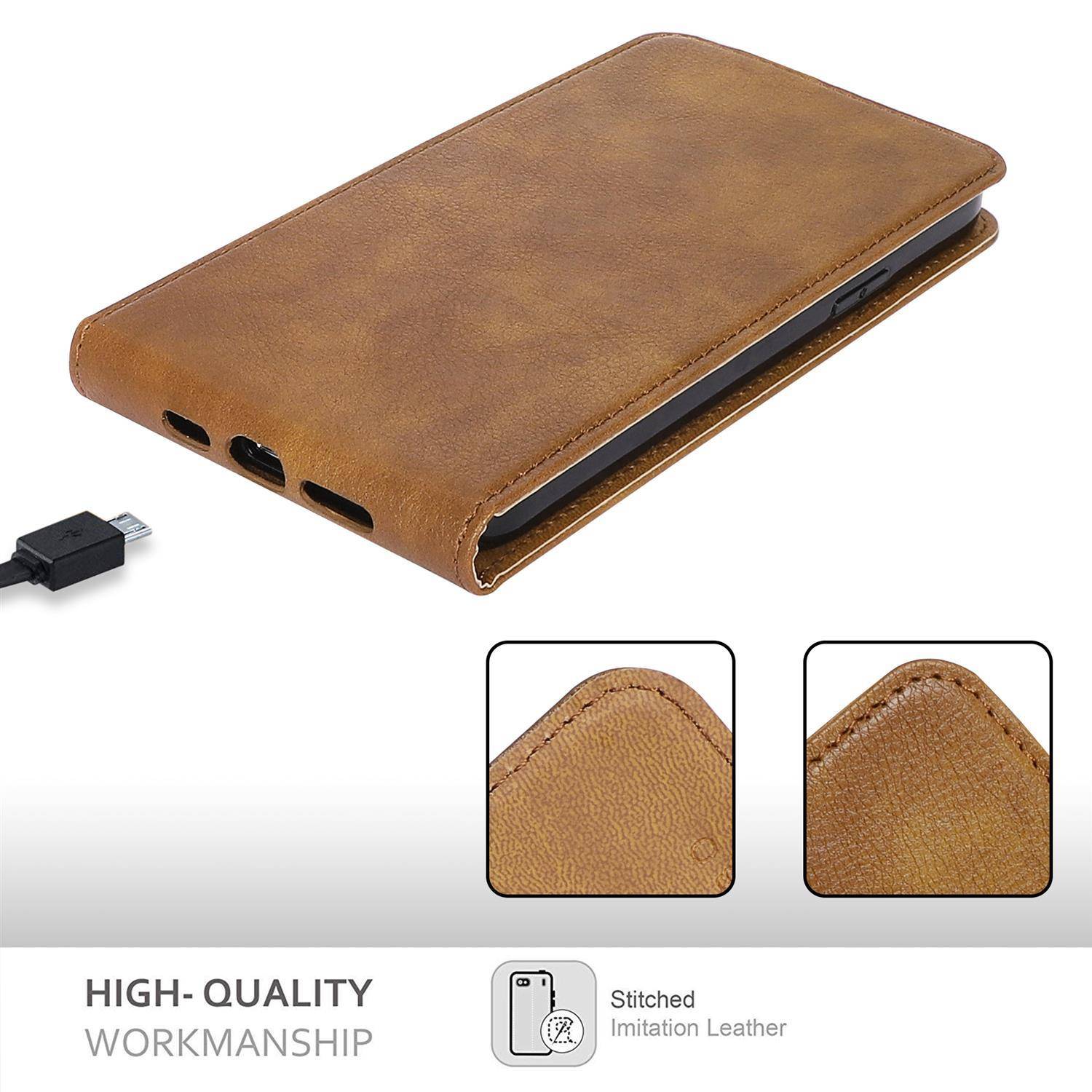 Cadorabo Hülle für Apple iPhone 13 PRO MAX Schutzhülle in Braun Flip Handyhülle Case Cover Etui Kunstleder
