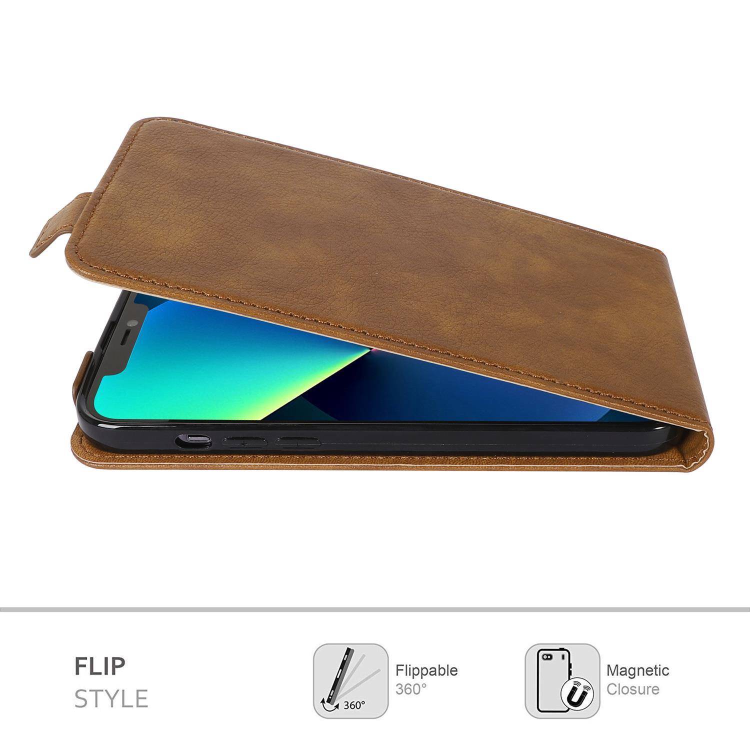 Cadorabo Hülle für Apple iPhone 13 PRO MAX Schutzhülle in Braun Flip Handyhülle Case Cover Etui Kunstleder