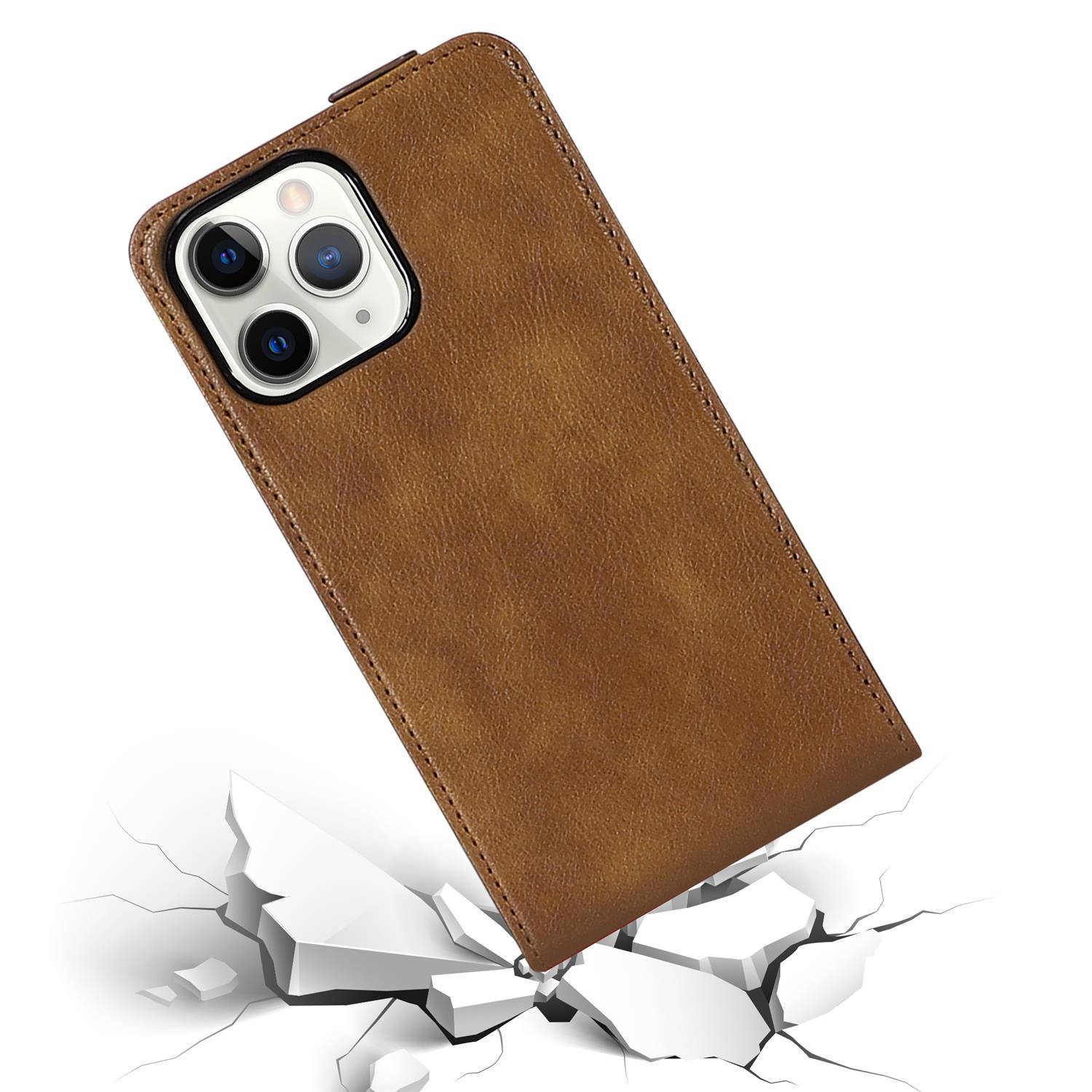 Cadorabo Hülle für Apple iPhone 13 PRO MAX Schutzhülle in Braun Flip Handyhülle Case Cover Etui Kunstleder