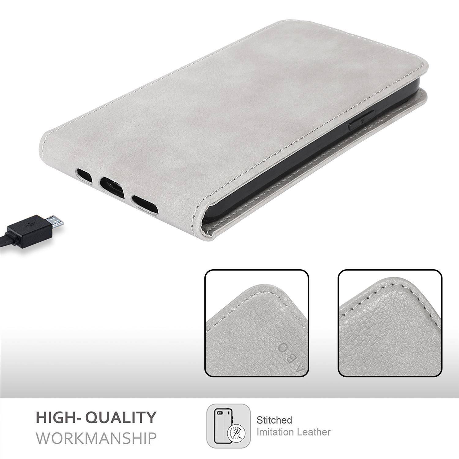 Cadorabo Hülle für Apple iPhone 13 PRO MAX Schutzhülle in Grau Flip Handyhülle Case Cover Etui Kunstleder