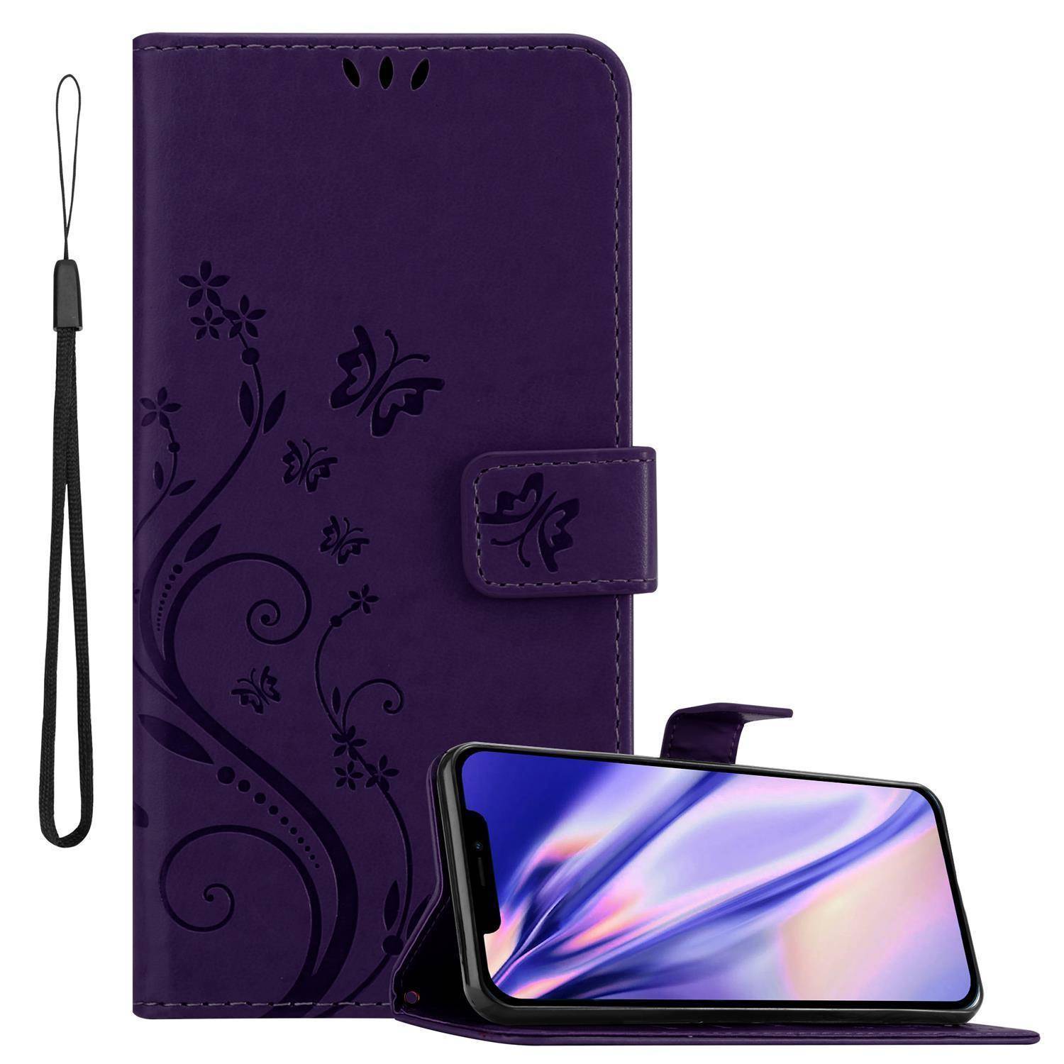 Cadorabo Hülle für Apple iPhone 13 PRO MAX Schutz Hülle in Lila Schutzhülle Handy Hülle Etui Case Blumen Flower