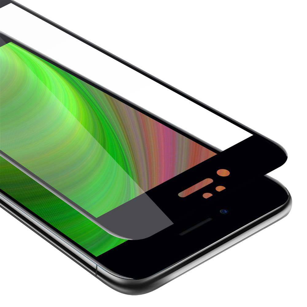 Cadorabo Vollbild Folie für Apple iPhone 7 / 7S / 8 / SE 2020 in TRANSPARENT mit SCHWARZ - Gehärtetes Display-Schutzglas (RETAIL PACKAGING)
