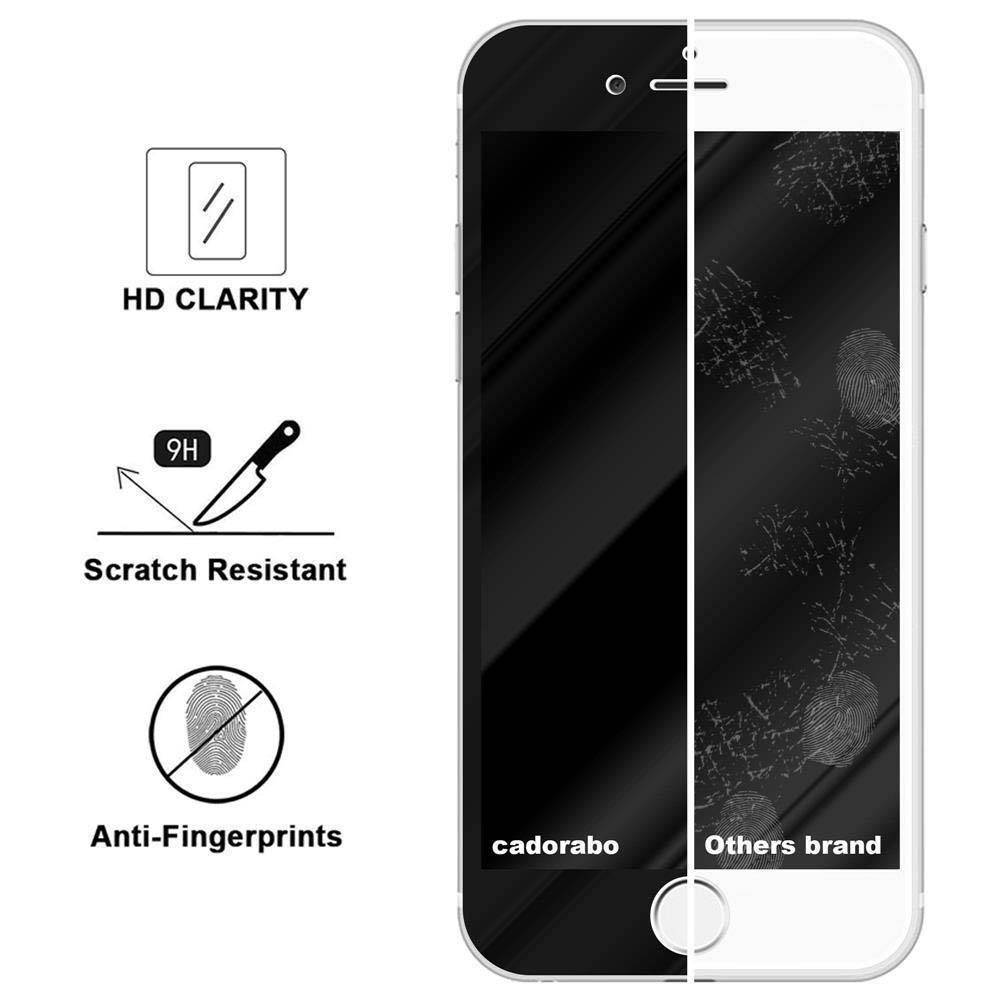 Cadorabo Vollbild Folie für Apple iPhone 7 / 7S / 8 / SE 2020 in TRANSPARENT mit SCHWARZ - Gehärtetes Display-Schutzglas (RETAIL PACKAGING)