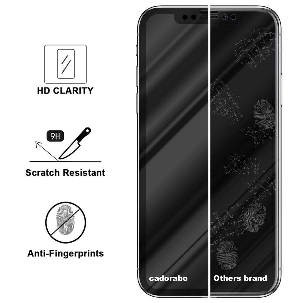 Cadorabo Vollbild Folie für Apple iPhone X / XS in TRANSPARENT mit SCHWARZ - Gehärtetes Display-Schutzglas (RETAIL PACKAGING)
