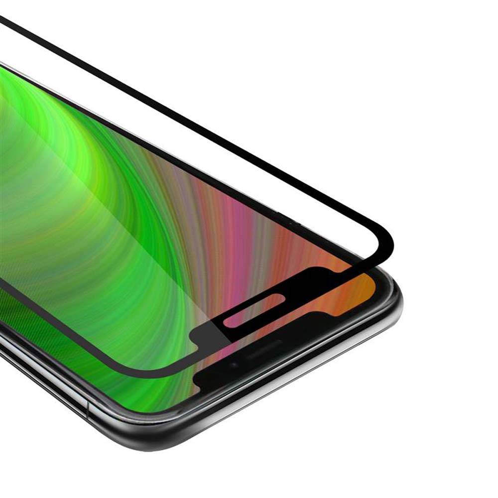 Cadorabo Vollbild Folie für Apple iPhone XS MAX in TRANSPARENT mit SCHWARZ - Gehärtetes Display-Schutzglas (RETAIL PACKAGING)