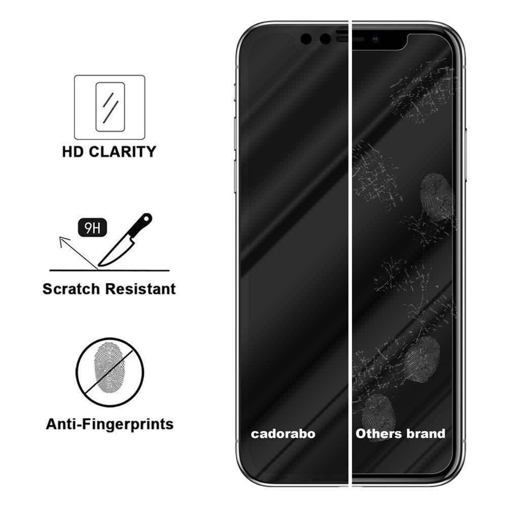Cadorabo Vollbild Folie für Apple iPhone XS MAX in TRANSPARENT mit SCHWARZ - Gehärtetes Display-Schutzglas (RETAIL PACKAGING)
