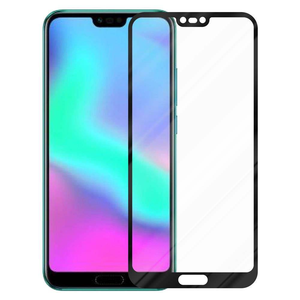 Cadorabo Vollbild Folie für Honor 10 in TRANSPARENT mit SCHWARZ - Gehärtetes Display-Schutzglas (RETAIL PACKAGING)
