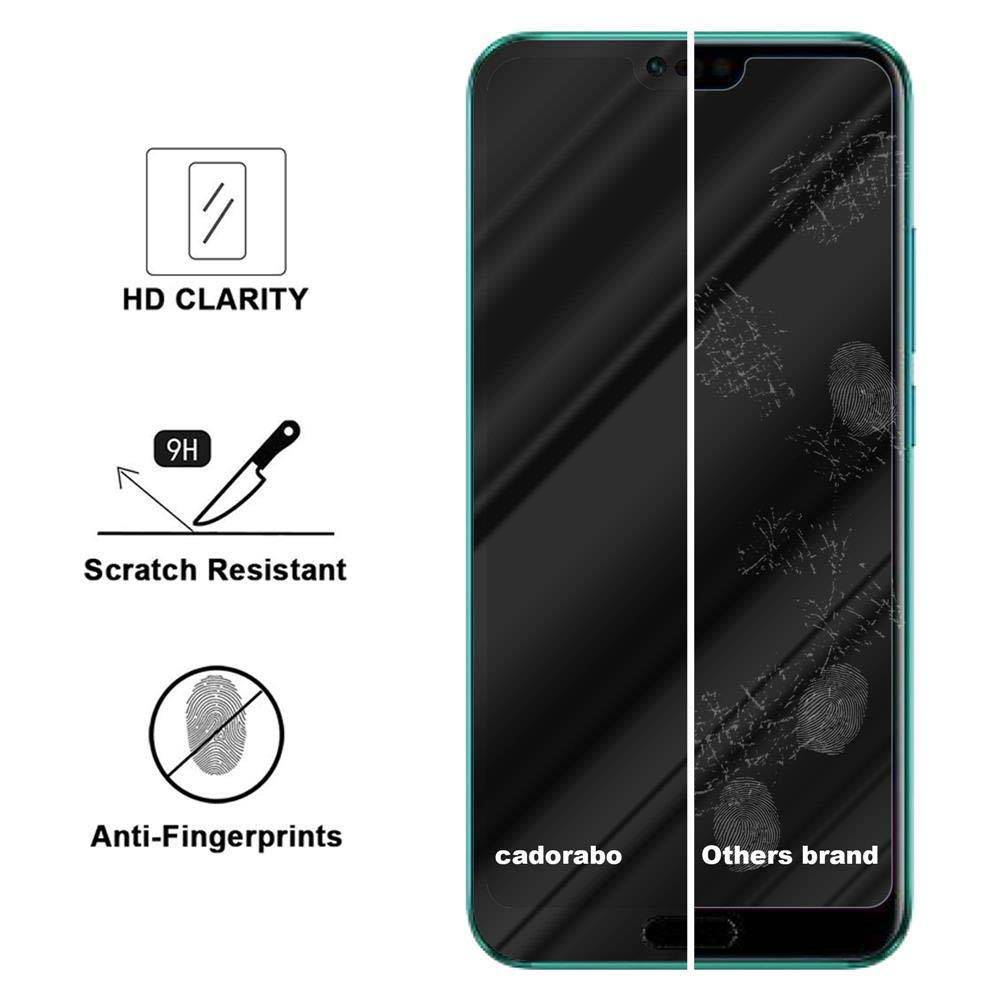Cadorabo Vollbild Folie für Honor 10 in TRANSPARENT mit SCHWARZ - Gehärtetes Display-Schutzglas (RETAIL PACKAGING)