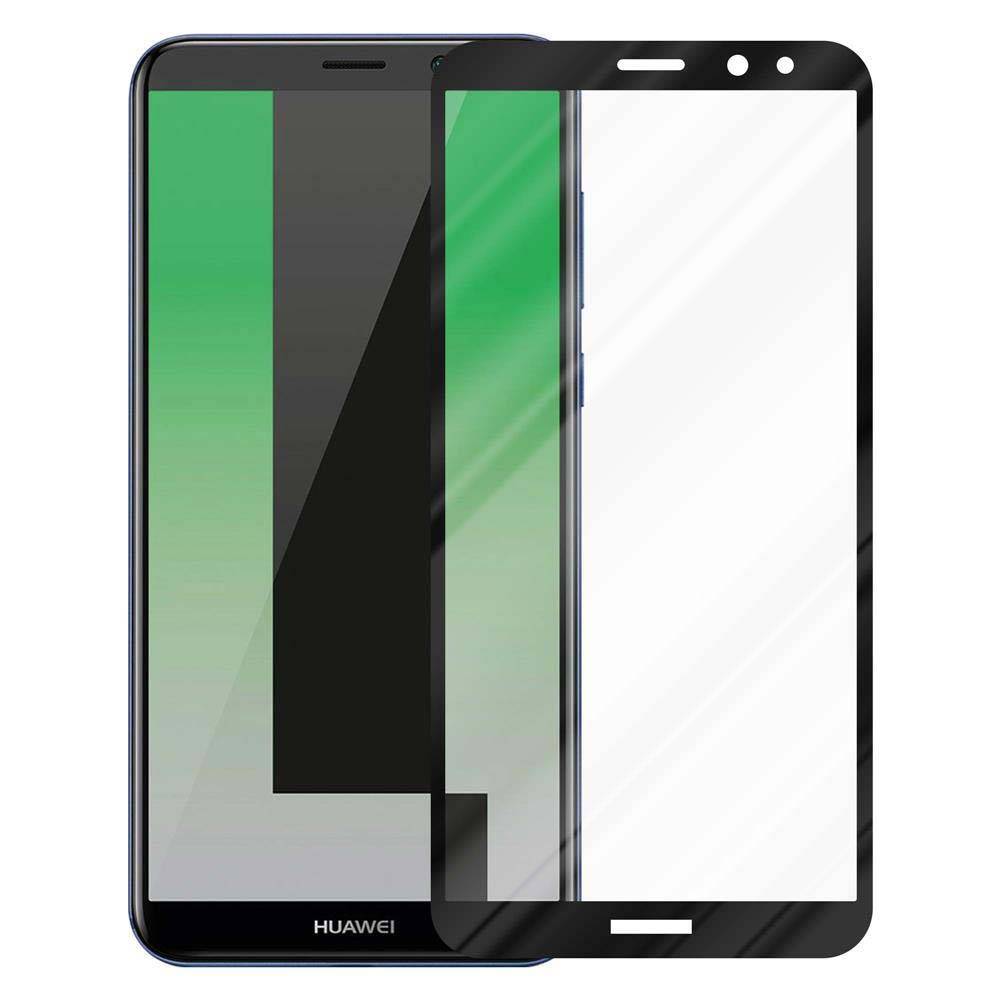 Cadorabo Vollbild Folie für Huawei MATE 10 LITE in TRANSPARENT mit SCHWARZ - Gehärtetes Display-Schutzglas (RETAIL PACKAGING)