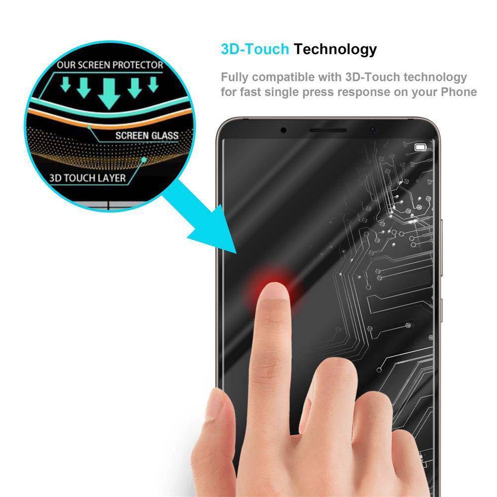 Cadorabo Vollbild Folie für Huawei MATE 10 PRO in TRANSPARENT mit SCHWARZ - Gehärtetes Display-Schutzglas (RETAIL PACKAGING)