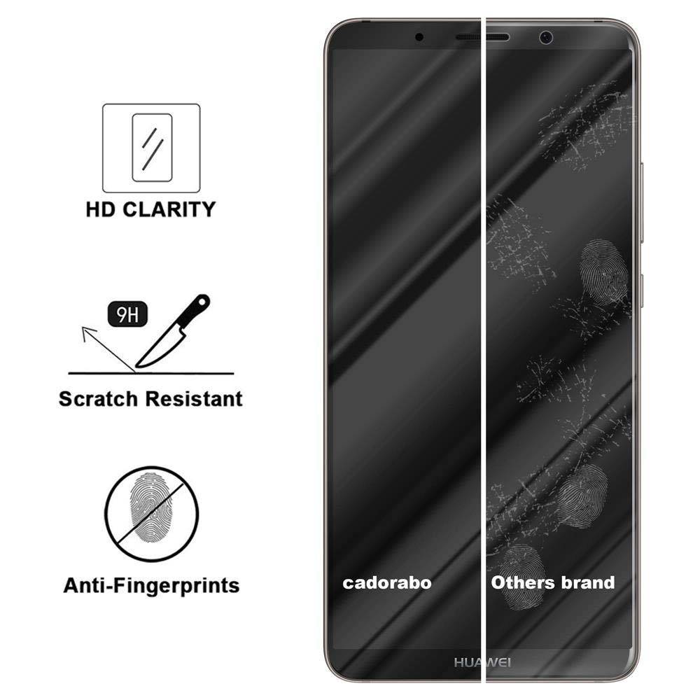 Cadorabo Vollbild Folie für Huawei MATE 10 PRO in TRANSPARENT mit SCHWARZ - Gehärtetes Display-Schutzglas (RETAIL PACKAGING)