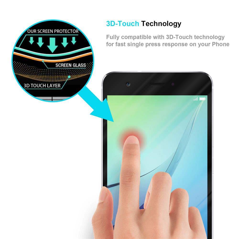 Cadorabo Vollbild Folie für Huawei NOVA 2 in TRANSPARENT mit SCHWARZ - Gehärtetes Display-Schutzglas (RETAIL PACKAGING)