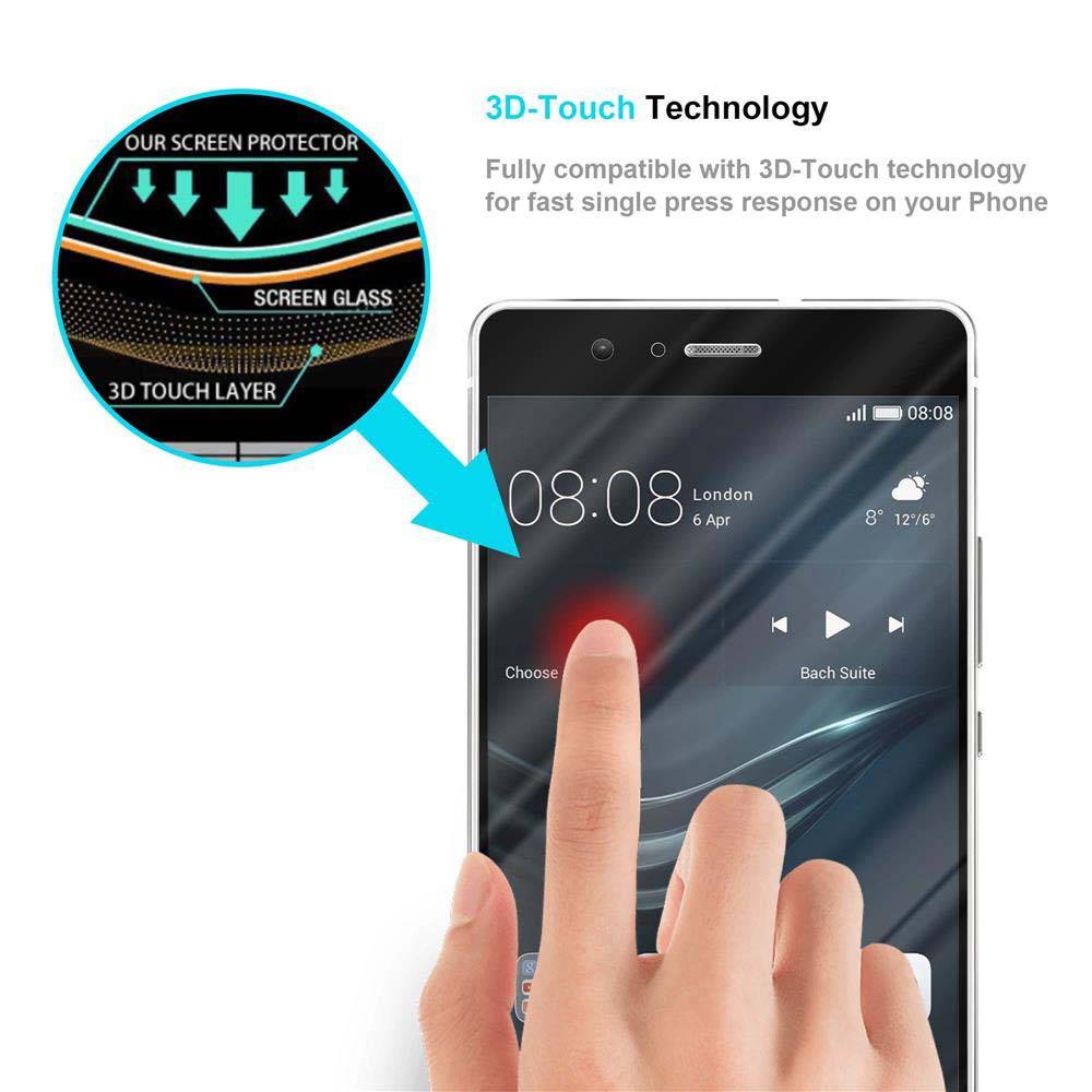 Cadorabo Vollbild Folie für Huawei P10 LITE in TRANSPARENT mit SCHWARZ - Gehärtetes Display-Schutzglas (RETAIL PACKAGING)
