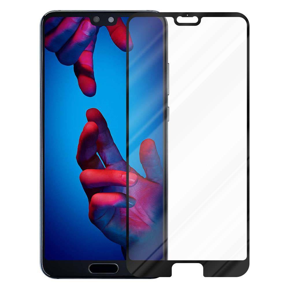Cadorabo Vollbild Folie für Huawei P20 PRO / P20 PLUS in TRANSPARENT mit SCHWARZ - Gehärtetes Display-Schutzglas (RETAIL PACKAGING)