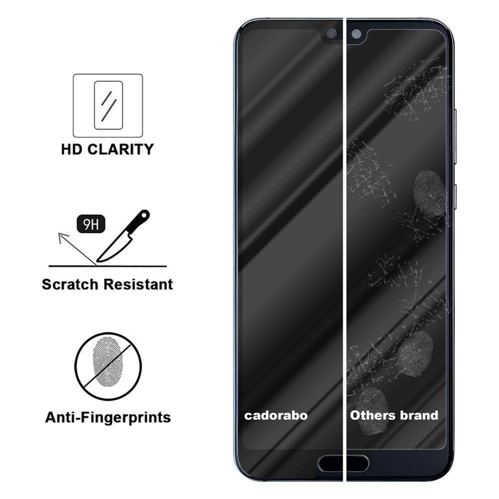 Cadorabo Vollbild Folie für Huawei P20 PRO / P20 PLUS in TRANSPARENT mit SCHWARZ - Gehärtetes Display-Schutzglas (RETAIL PACKAGING)