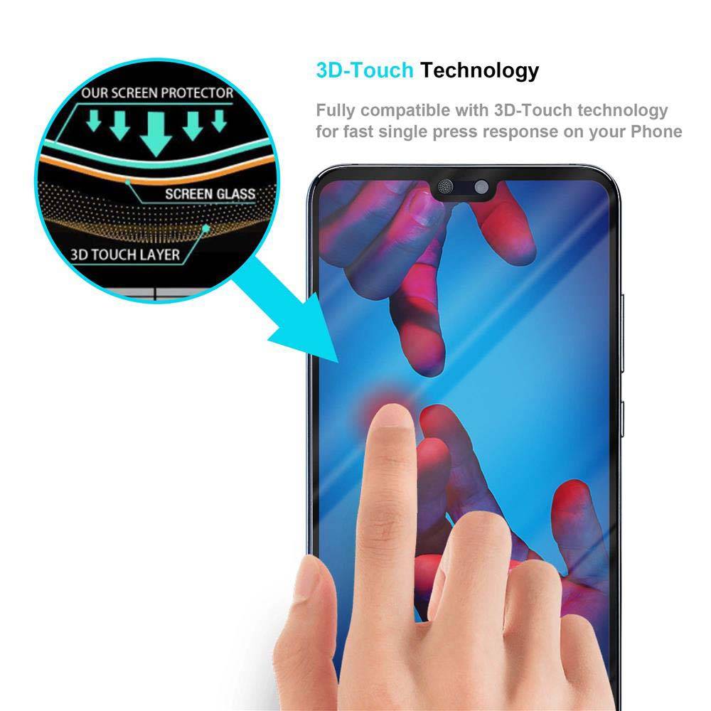 Cadorabo Vollbild Folie für Huawei P20 PRO / P20 PLUS in TRANSPARENT mit SCHWARZ - Gehärtetes Display-Schutzglas (RETAIL PACKAGING)