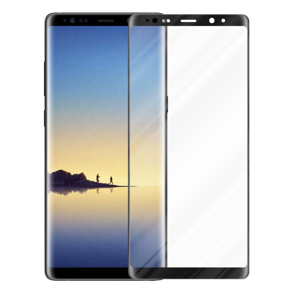 Cadorabo Vollbild Folie für Samsung Galaxy NOTE 8 in TRANSPARENT mit SCHWARZ - Gehärtetes Display-Schutzglas (RETAIL PACKAGING)