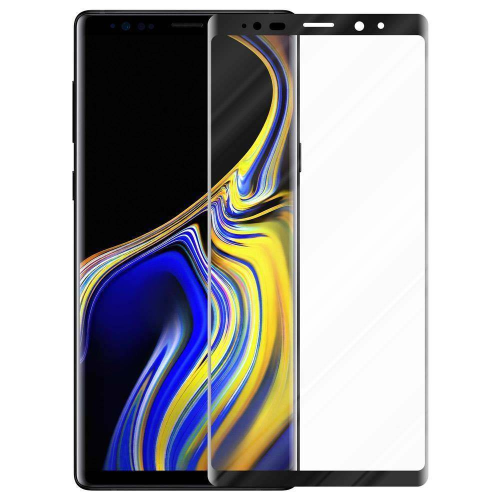 Cadorabo Vollbild Folie für Samsung Galaxy NOTE 9 in TRANSPARENT mit SCHWARZ - Gehärtetes Display-Schutzglas (RETAIL PACKAGING)