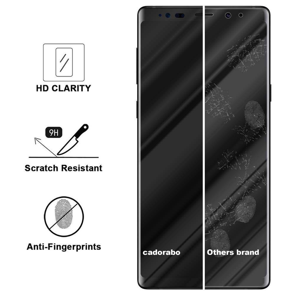 Cadorabo Vollbild Folie für Samsung Galaxy NOTE 9 in TRANSPARENT mit SCHWARZ - Gehärtetes Display-Schutzglas (RETAIL PACKAGING)