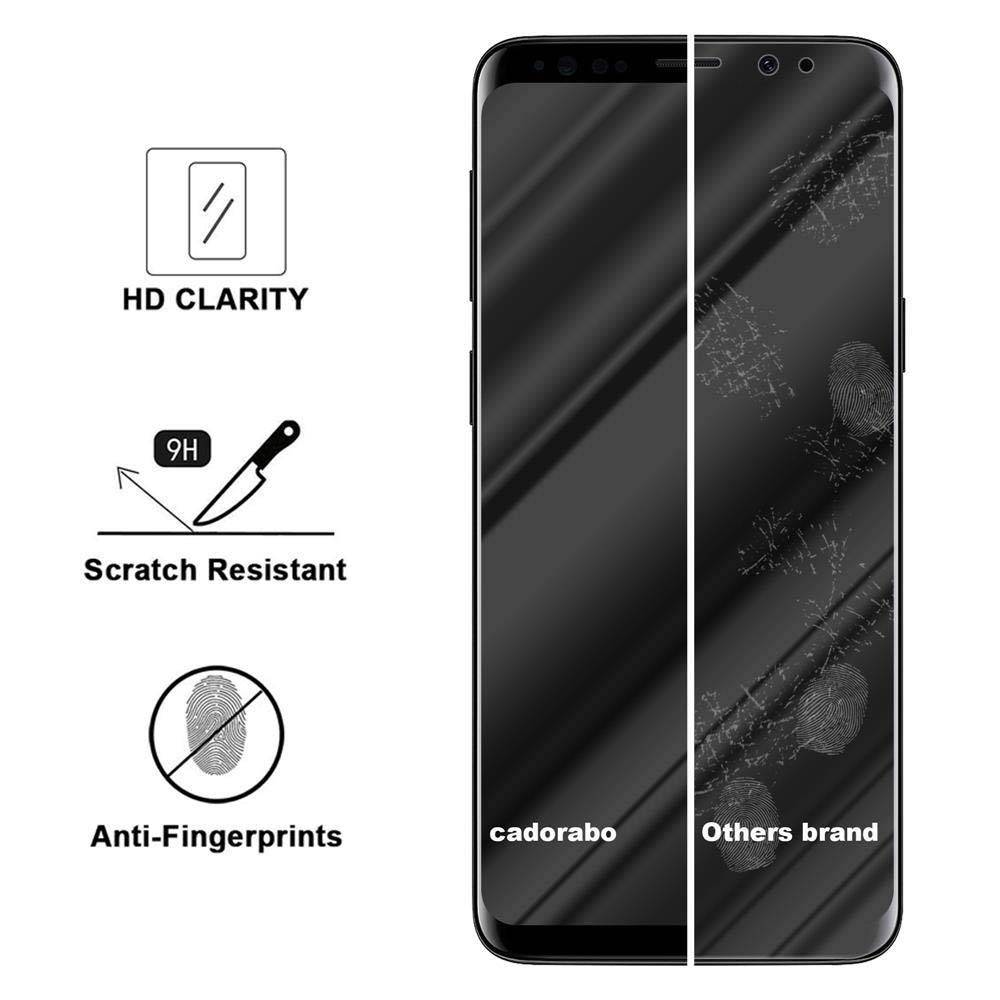 Cadorabo Vollbild Folie für Samsung Galaxy S9 in TRANSPARENT mit SCHWARZ - Gehärtetes Display-Schutzglas (RETAIL PACKAGING)