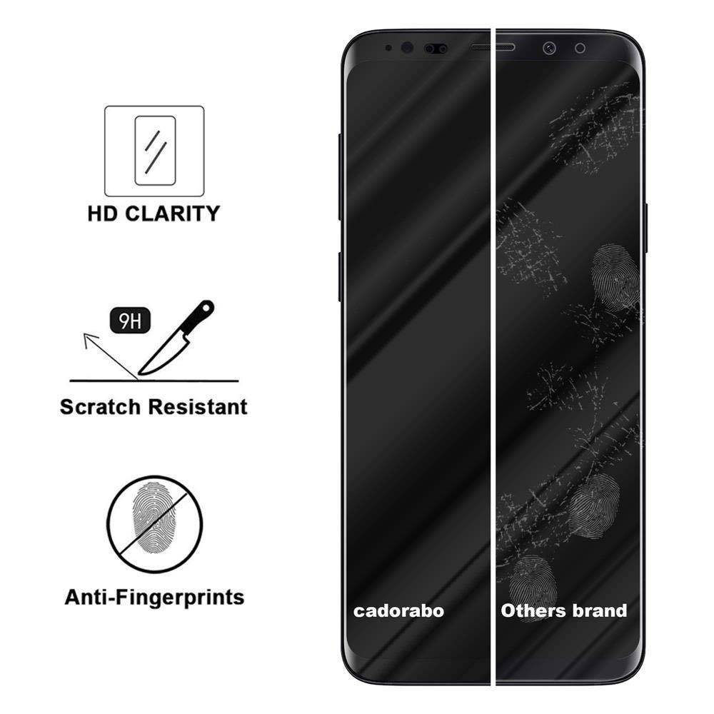 Cadorabo Vollbild Folie für Samsung Galaxy S9 PLUS in TRANSPARENT mit SCHWARZ - Gehärtetes Display-Schutzglas (RETAIL PACKAGING)