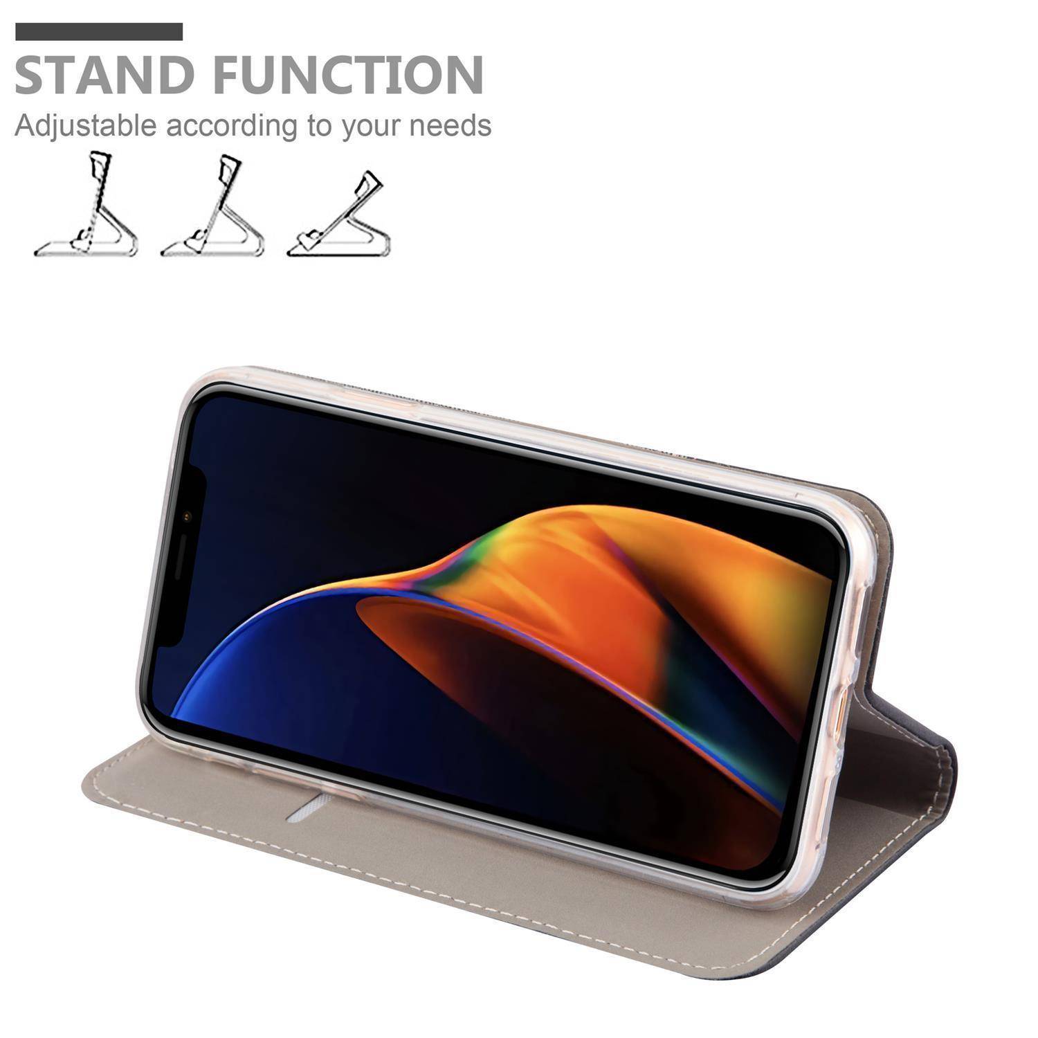 Cadorabo Hülle für Apple iPhone 13 PRO MAX Schutzhülle in Grau Handy Hülle Etui Book Case Cover