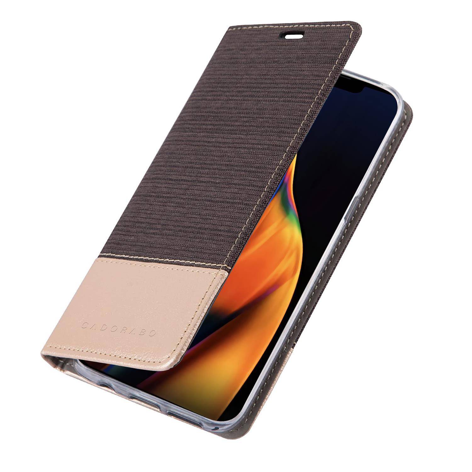 Cadorabo Hülle für Apple iPhone 13 PRO MAX Schutzhülle in Grau Handy Hülle Etui Book Case Cover