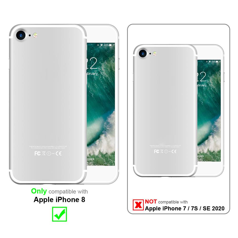 Cadorabo Hülle für Apple iPhone 8 in Schwarz Robuster 360° Displayschutz Outdoor Heavy Duty Schutzhülle