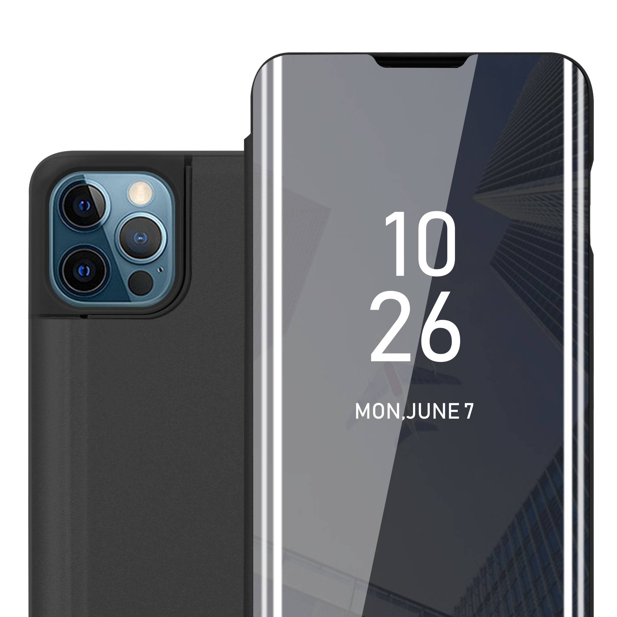 Cadorabo Handyhülle für Apple iPhone 13 in Schwarz Cover Backcover Schutzhülle Book Case Booklet