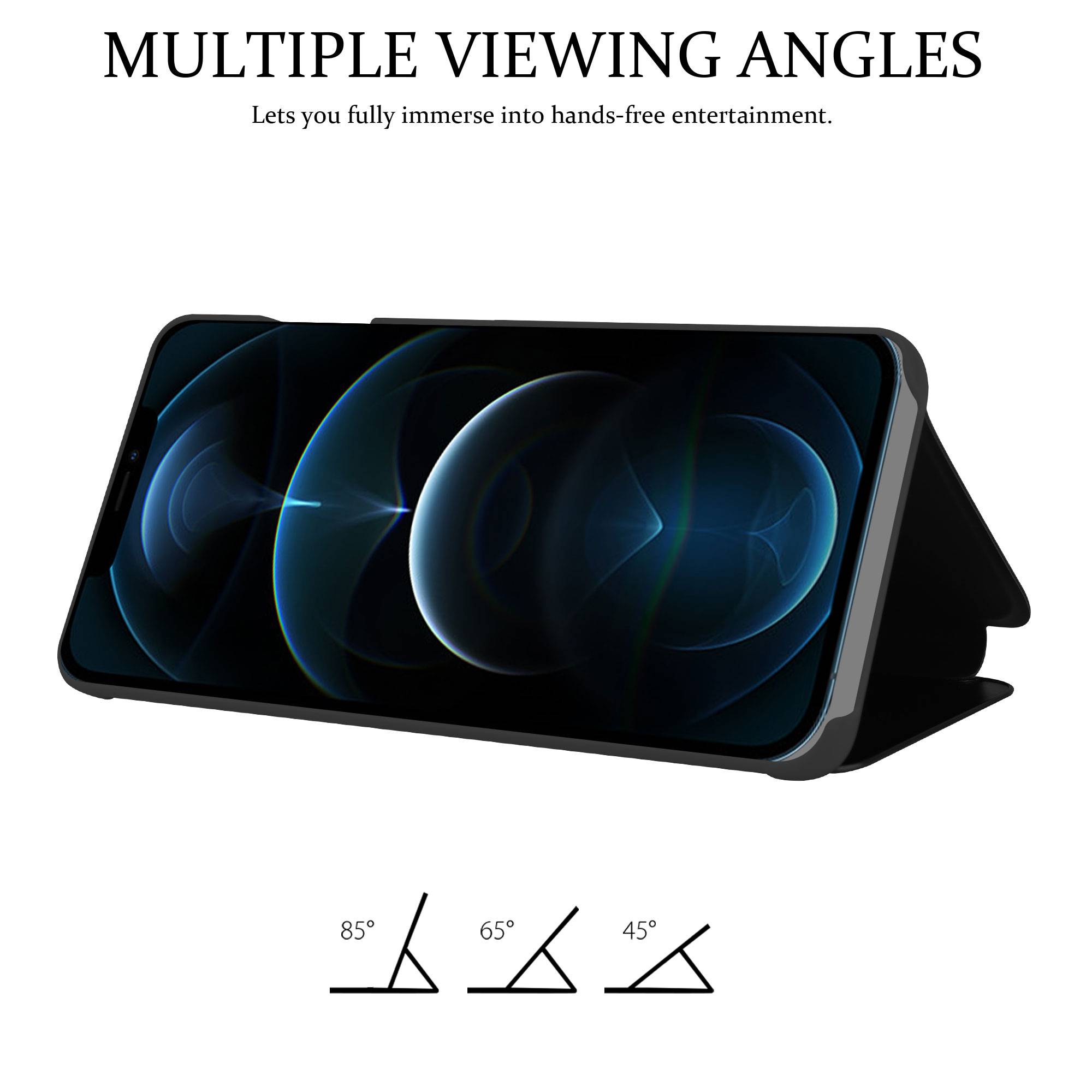 Cadorabo Handyhülle für Apple iPhone 13 in Schwarz Cover Backcover Schutzhülle Book Case Booklet