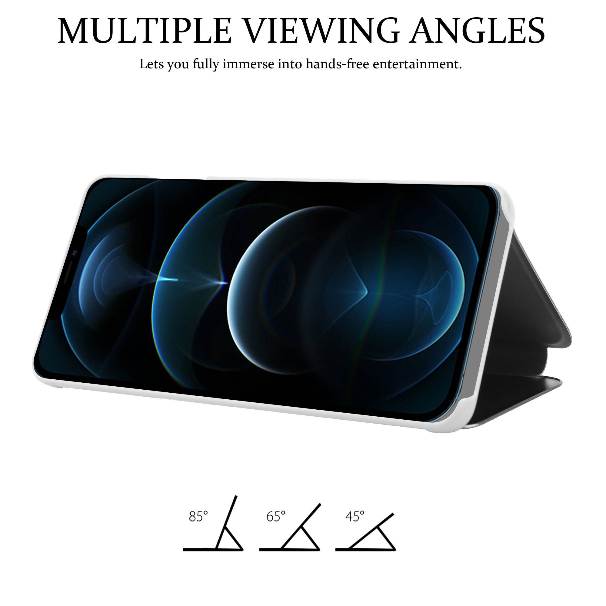 Cadorabo Handyhülle für Apple iPhone 13 in Silber Cover Backcover Schutzhülle Book Case Booklet