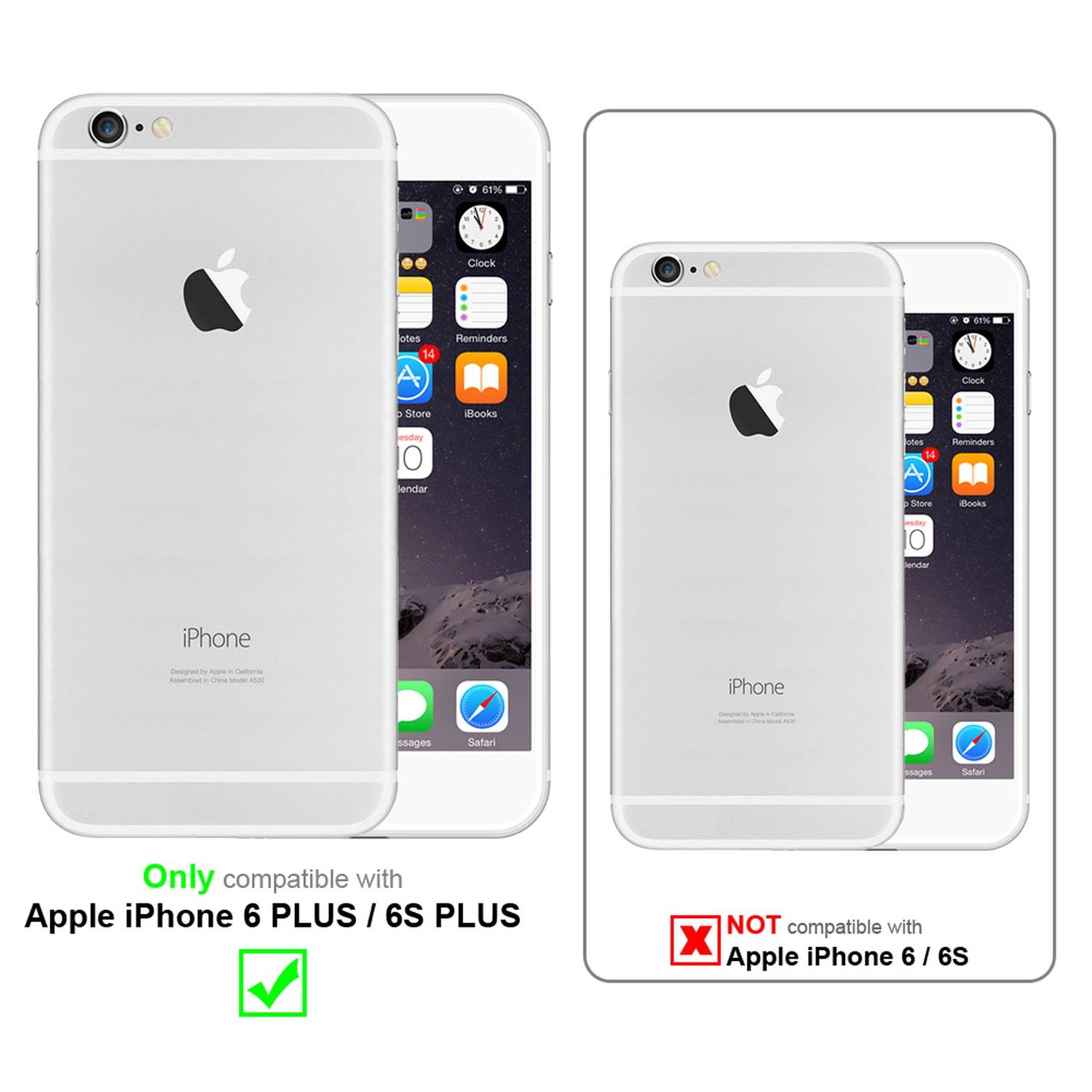 Cadorabo Folie für Apple iPhone 6 PLUS / 6S PLUS in KRISTALL KLAR - Gehärtetes Display-Schutzglas (RETAIL PACKAGING)