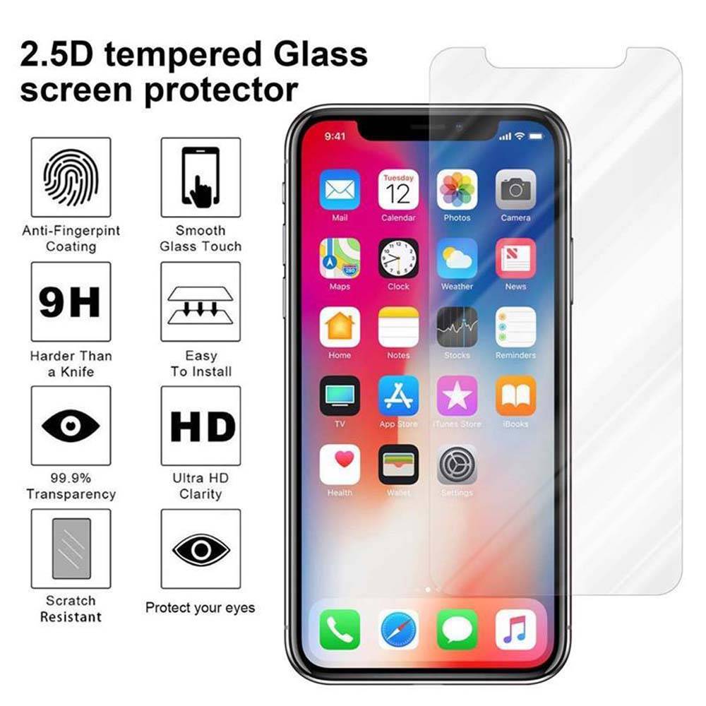 Cadorabo Folie für Apple iPhone X / XS in KRISTALL KLAR - Gehärtetes Display-Schutzglas (RETAIL PACKAGING)