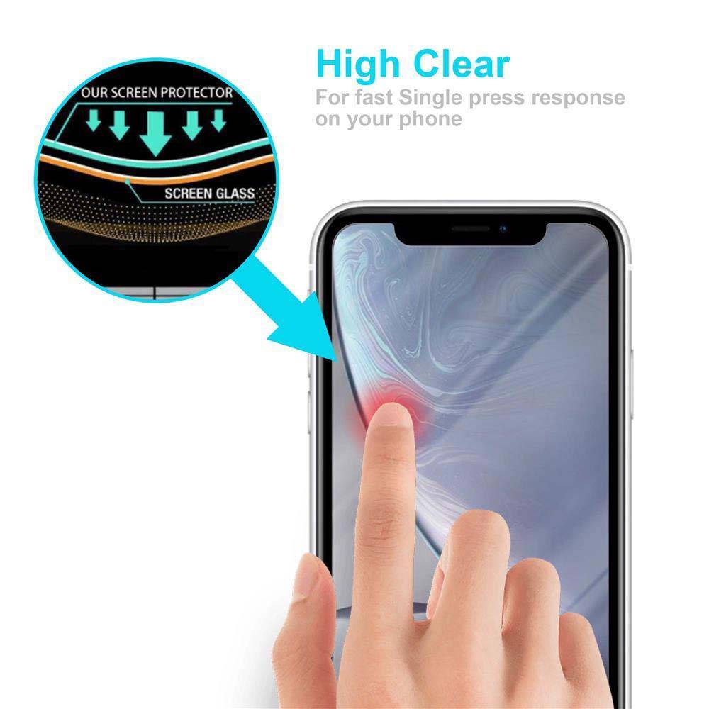 Cadorabo Folie für Apple iPhone XR in KRISTALL KLAR - Gehärtetes Display-Schutzglas (RETAIL PACKAGING)