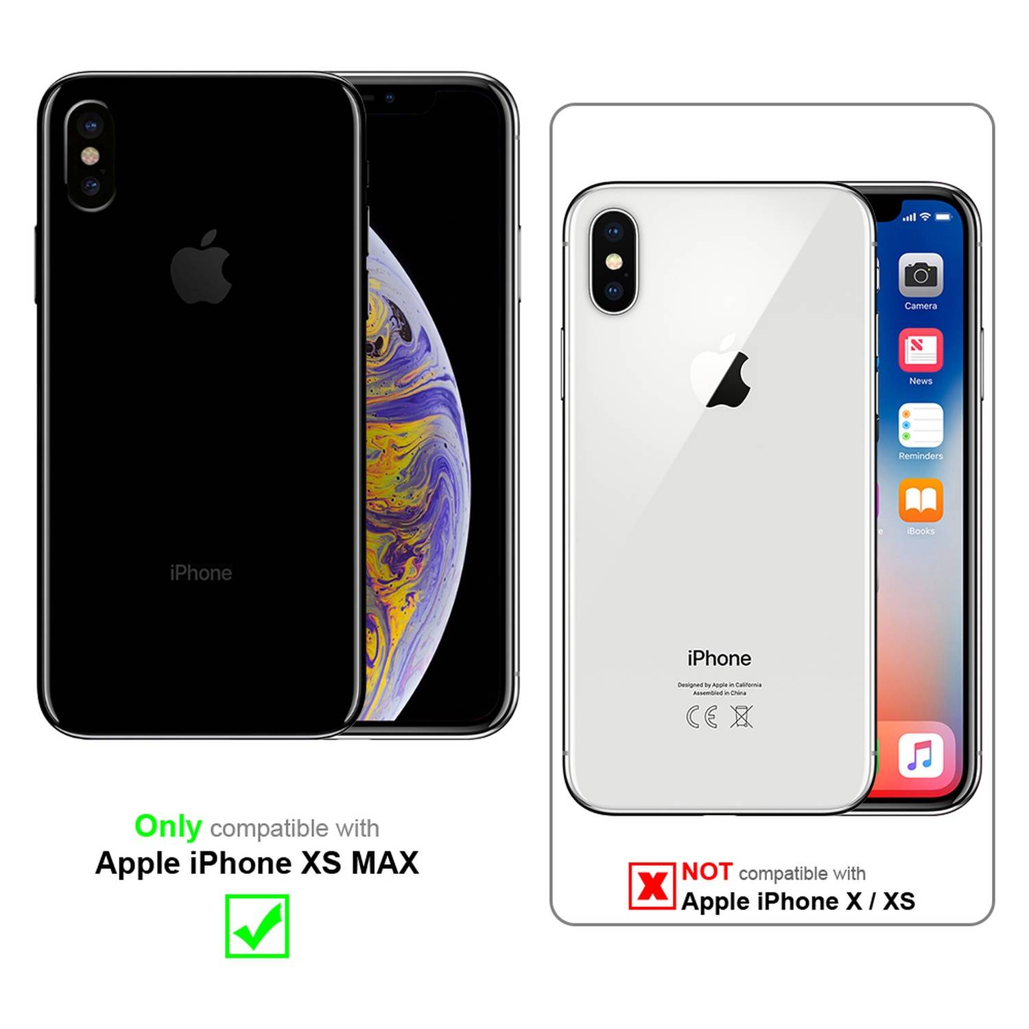 Cadorabo Folie für Apple iPhone XS MAX in KRISTALL KLAR - Gehärtetes Display-Schutzglas (RETAIL PACKAGING)