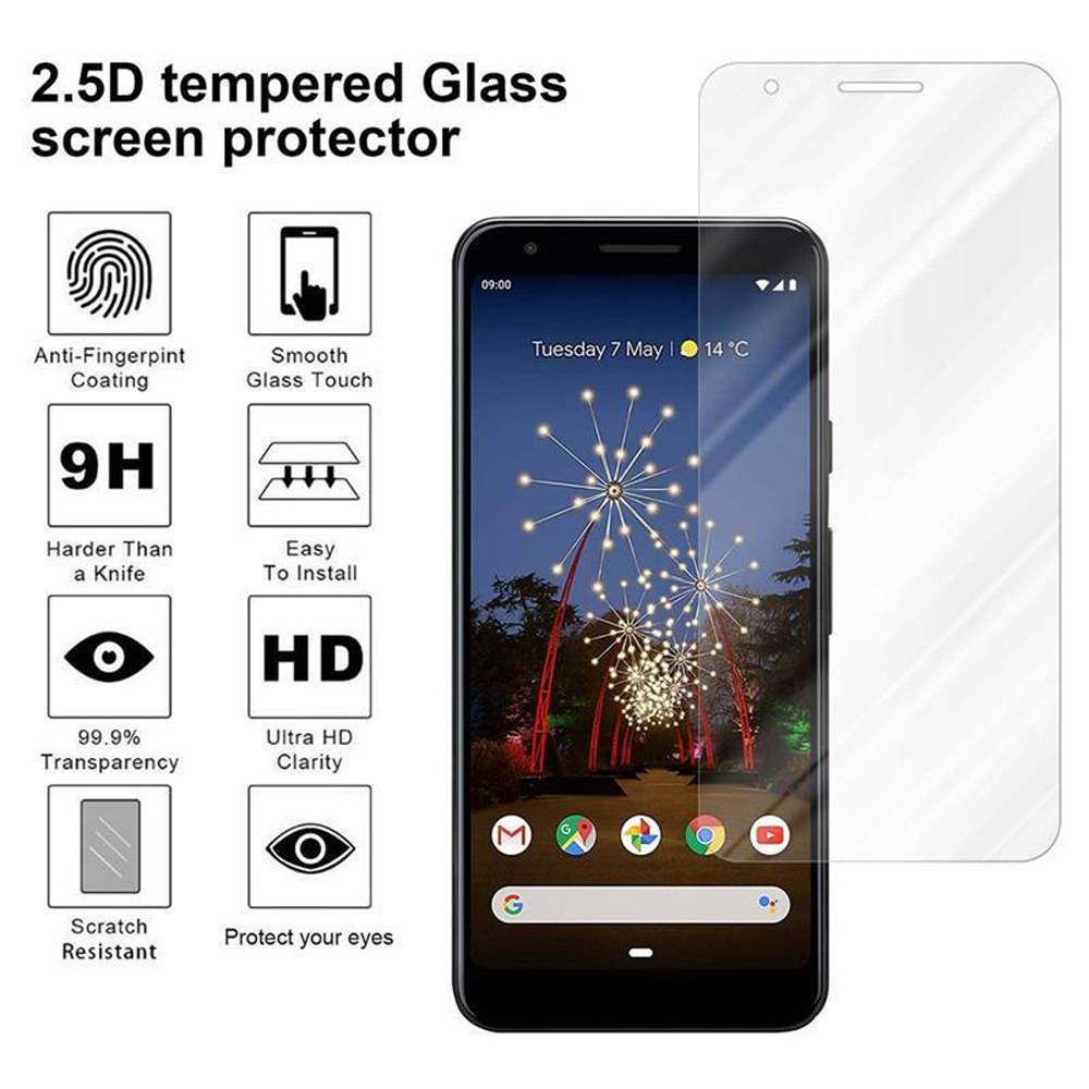 Cadorabo Folie für Google PIXEL 3A XL in KRISTALL KLAR - Gehärtetes Display-Schutzglas (RETAIL PACKAGING)