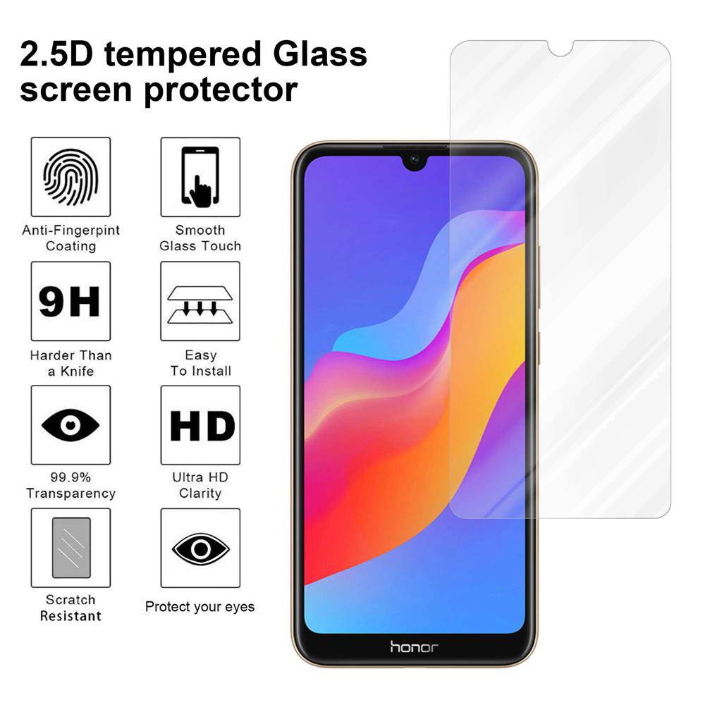 Cadorabo Folie für Honor 8A in KRISTALL KLAR - Gehärtetes Display-Schutzglas (RETAIL PACKAGING)
