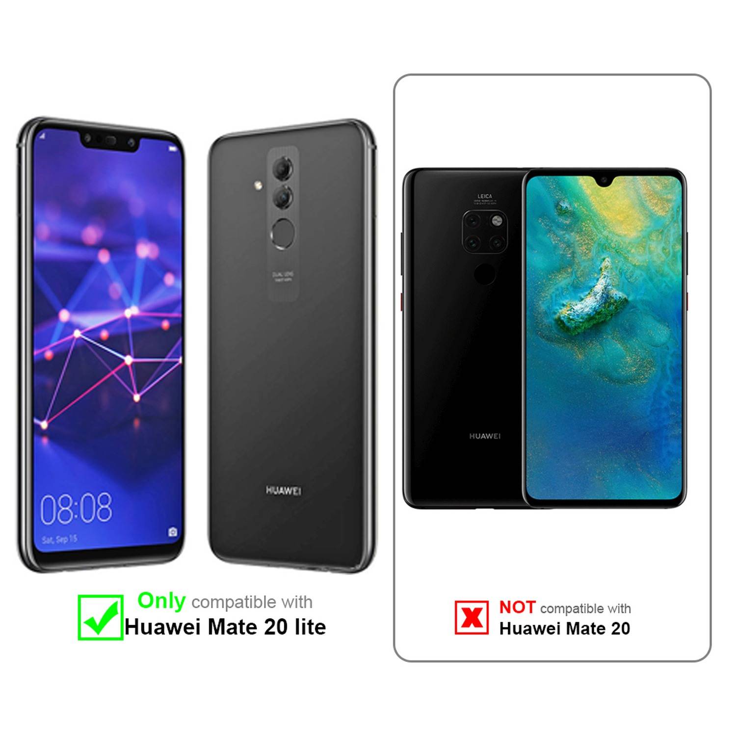 Cadorabo Folie für Huawei MATE 20 LITE in KRISTALL KLAR - Gehärtetes Display-Schutzglas (RETAIL PACKAGING)